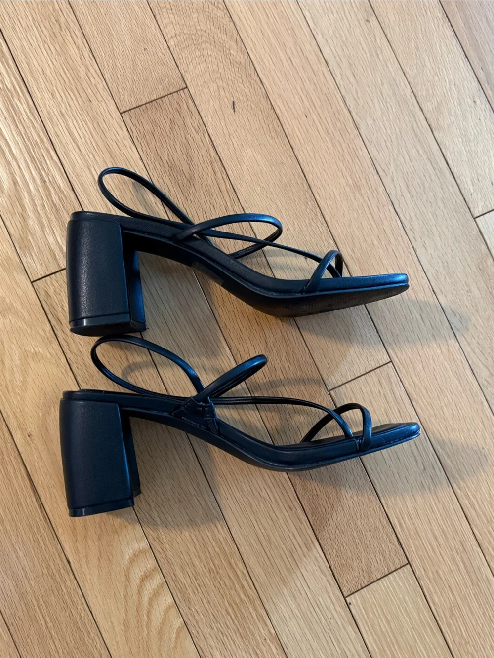 Strappy Square-Toe Block Heel Sandal - Black Steve Madden